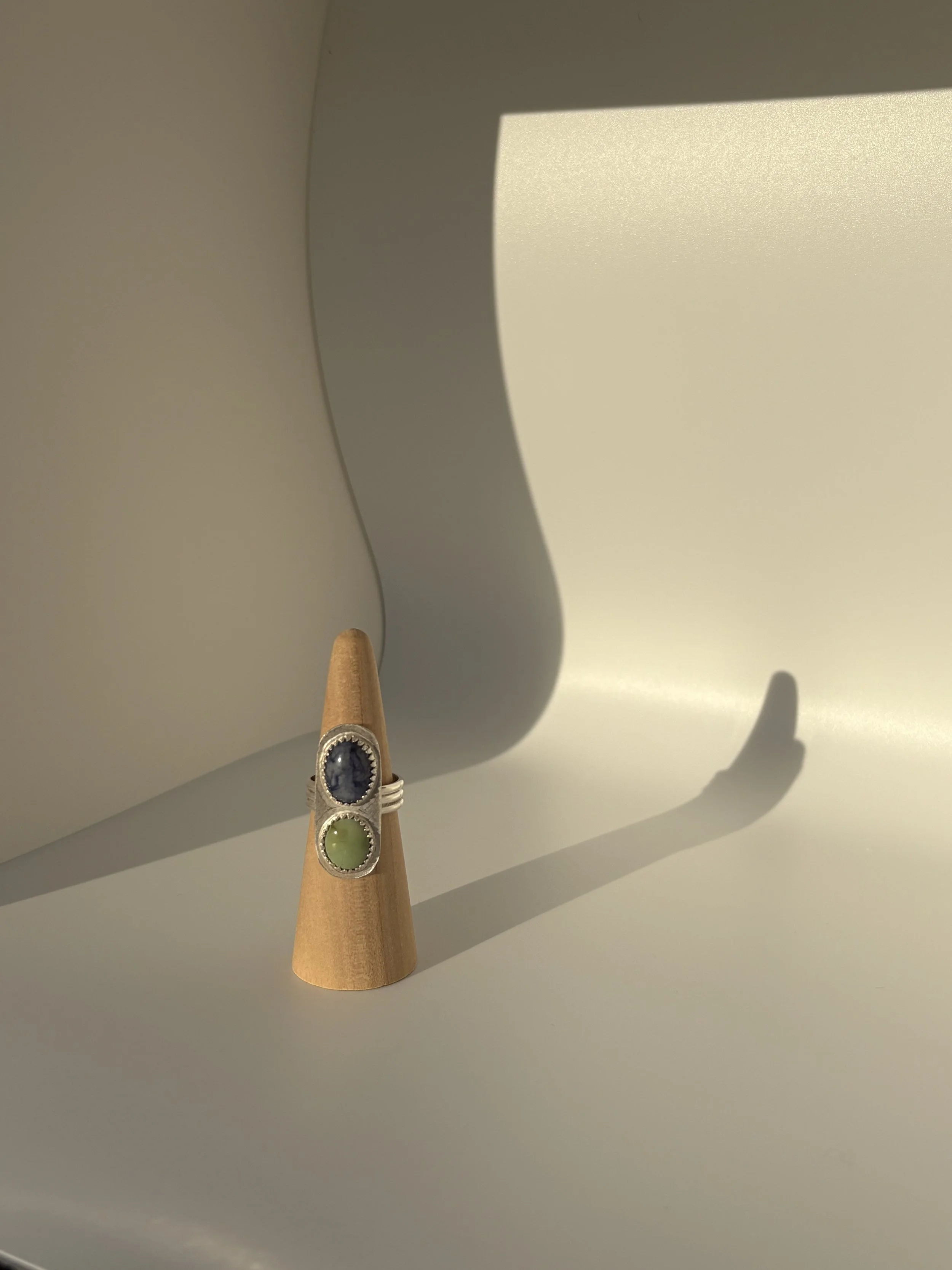 Double Stone Ring- Size 8.25