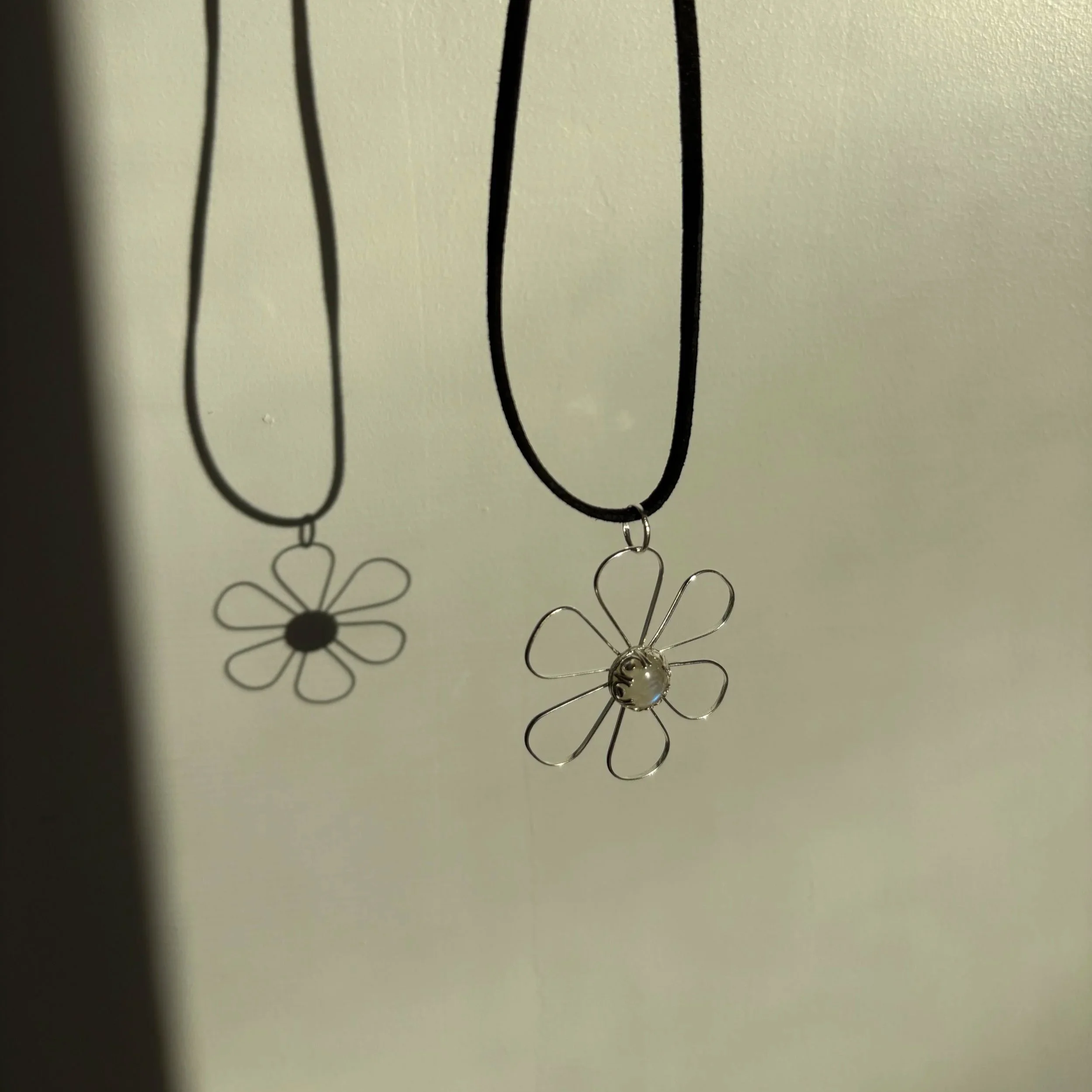 Moonstone flower pendant