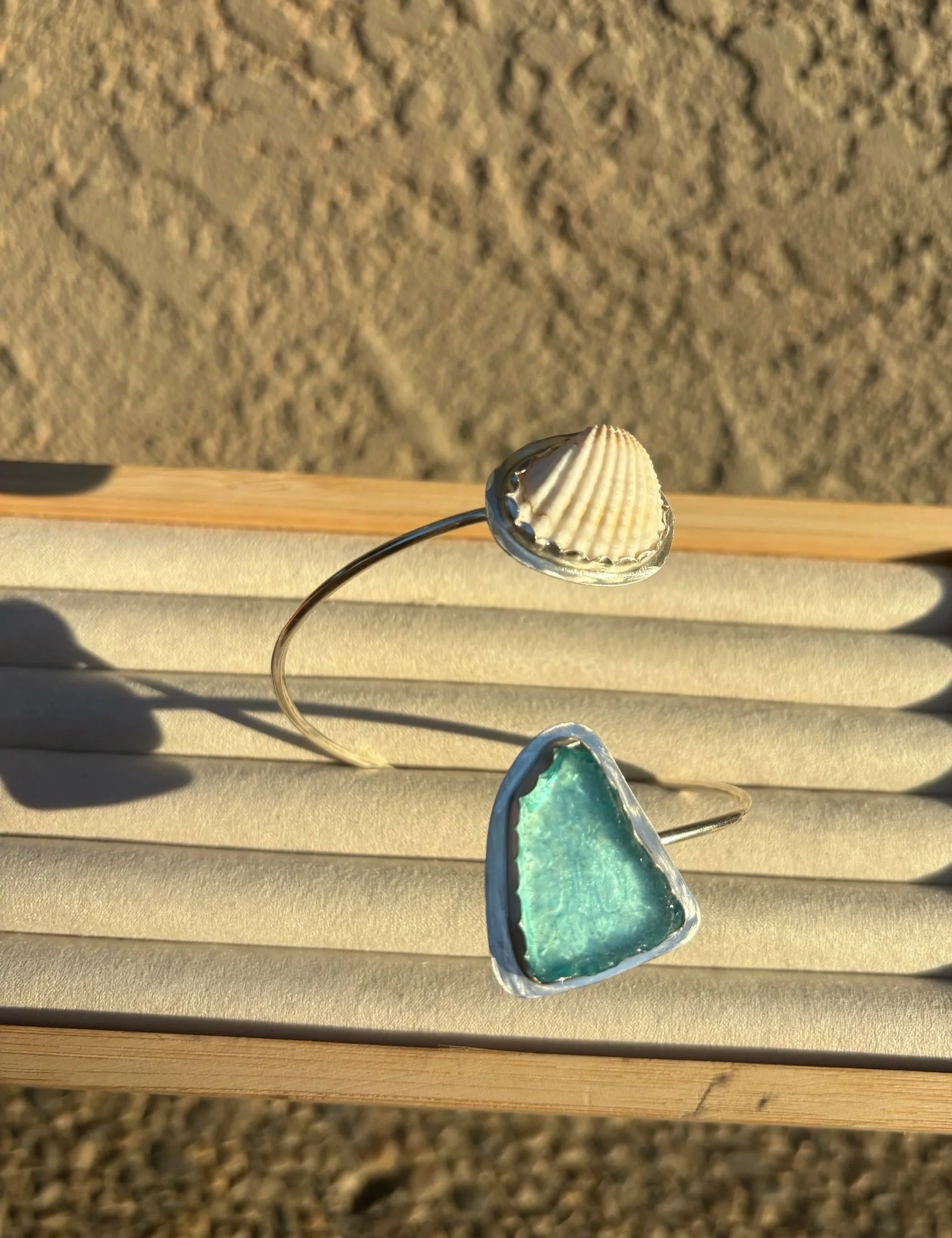 Seashell Seaglass Cuff