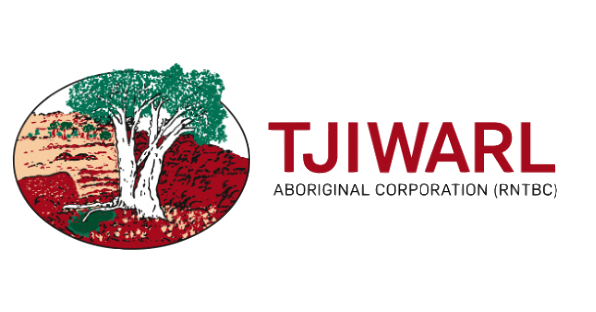 Tjiwarl Aboriginal Corporation logo with stylised graphic and text.