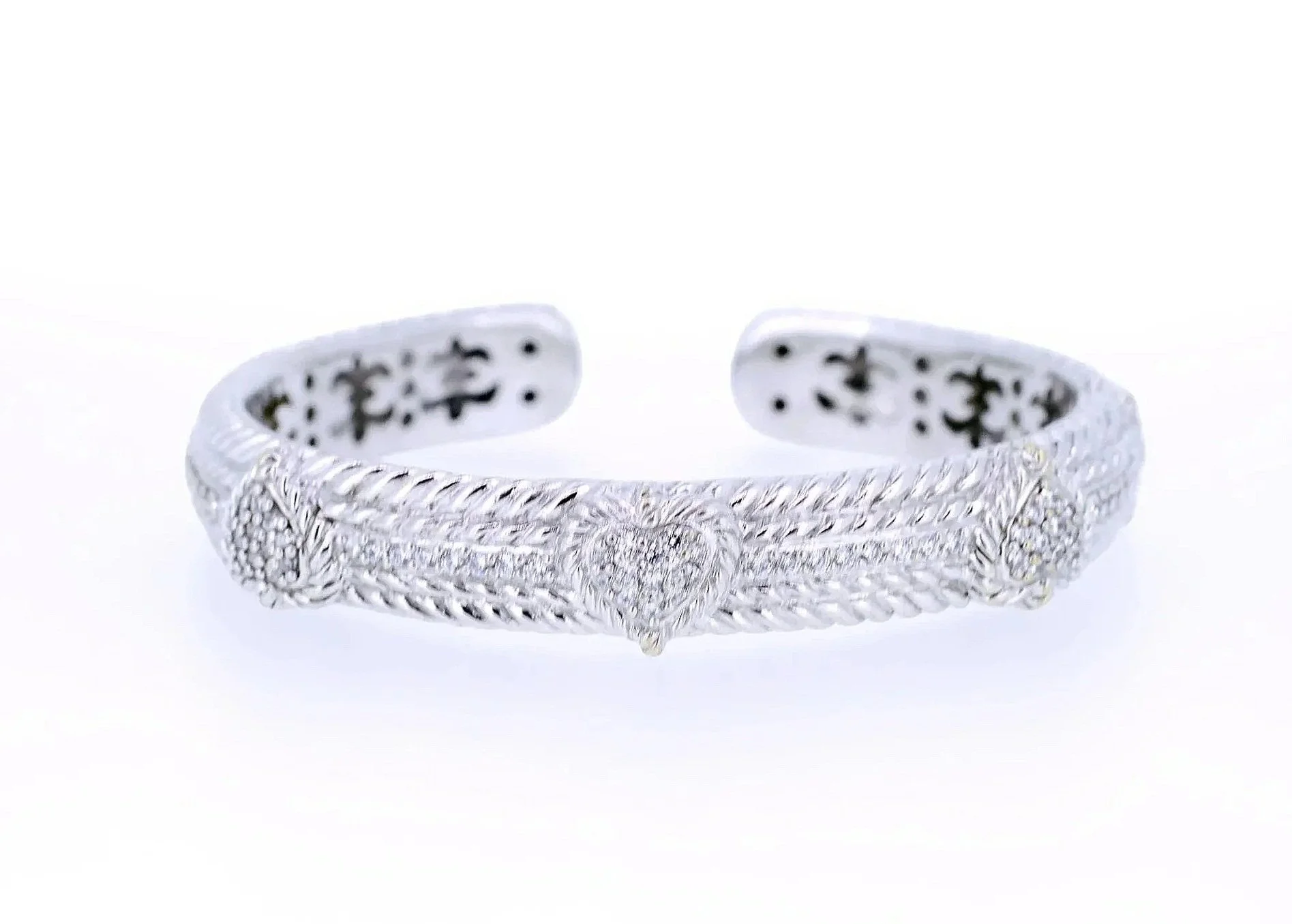 Judith Ripka Sterling Silver and Cubic Zirconia Kick-Cuff Bracelet