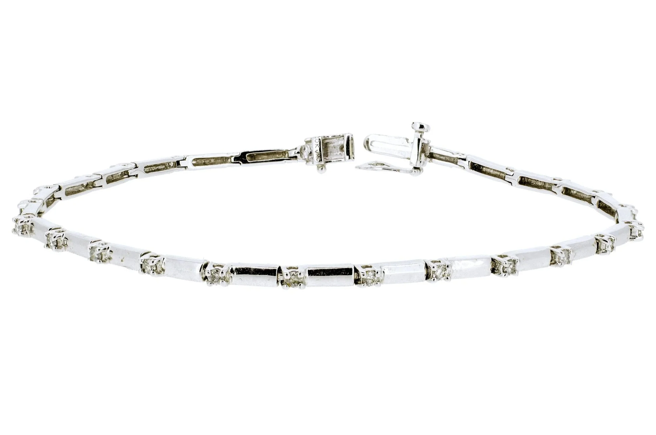 10K White Gold and Earth-Born Diamond Station Bracelet