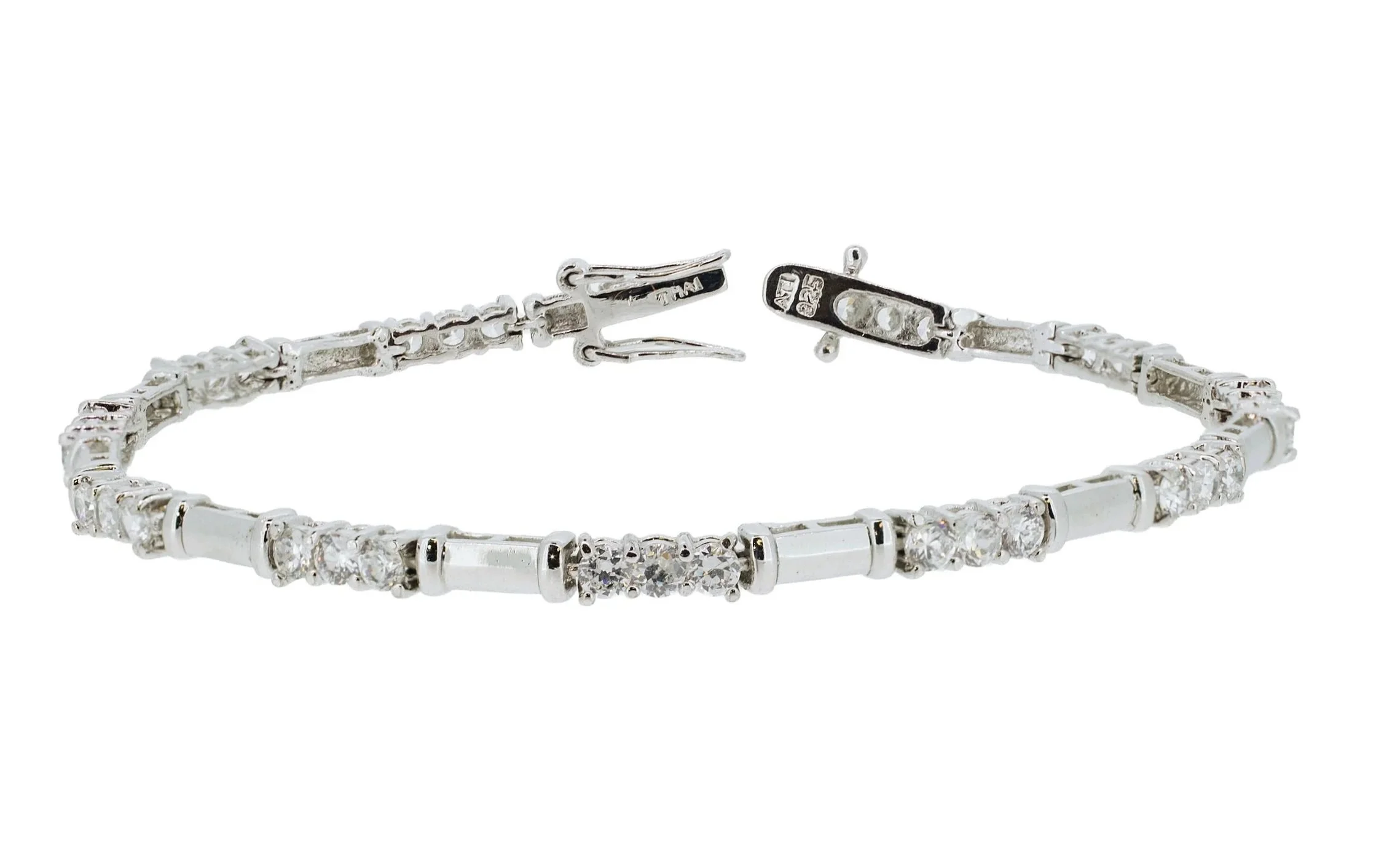 Sterling Silver and Cubic Zirconia Line Bracelet