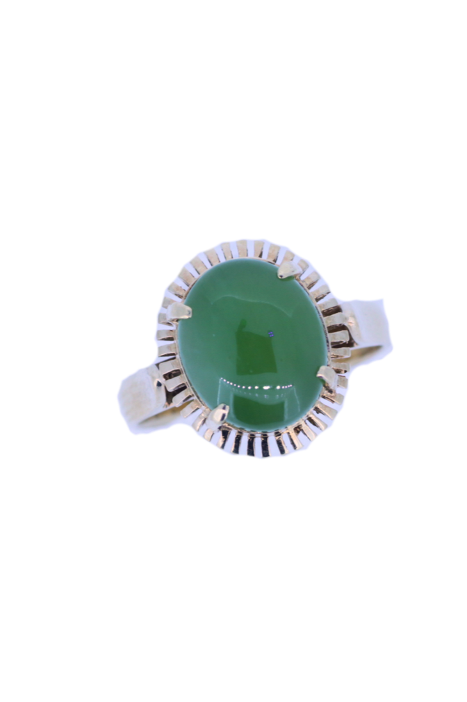 14K YG Nephrite Ring