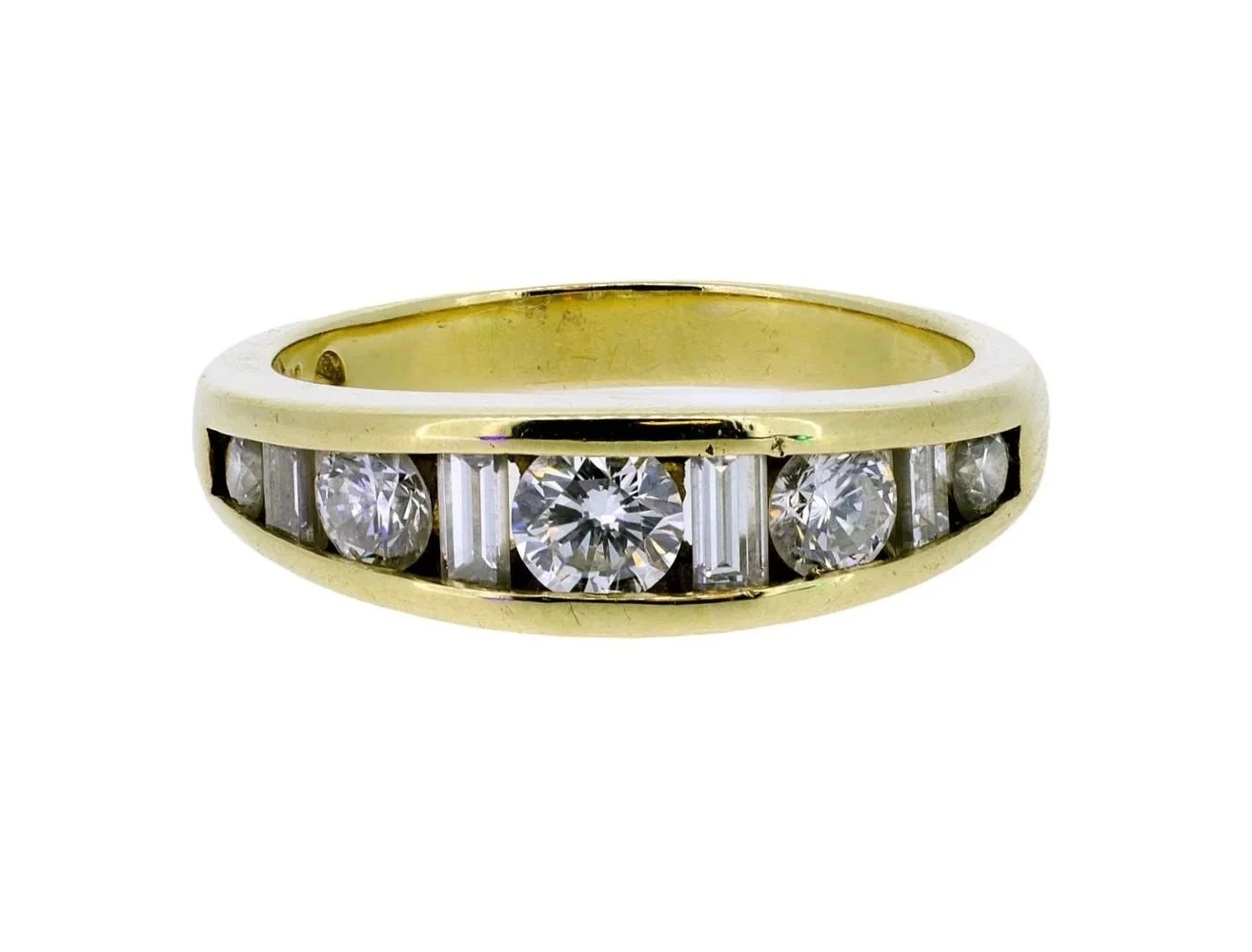 18K Yellow Gold Tapered Earth-Born Diamond Band Ring