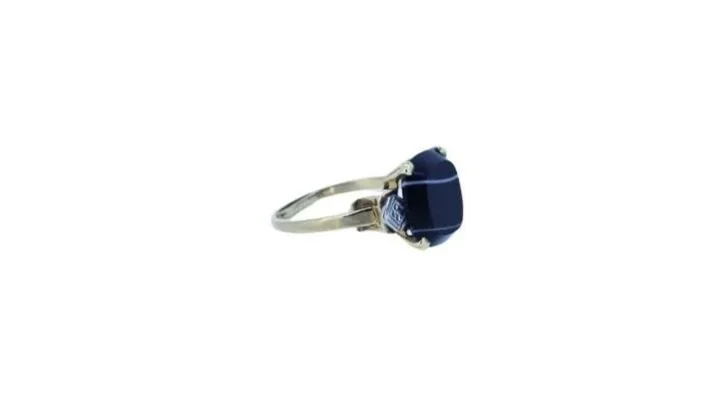 14K Banded Onyx Ring