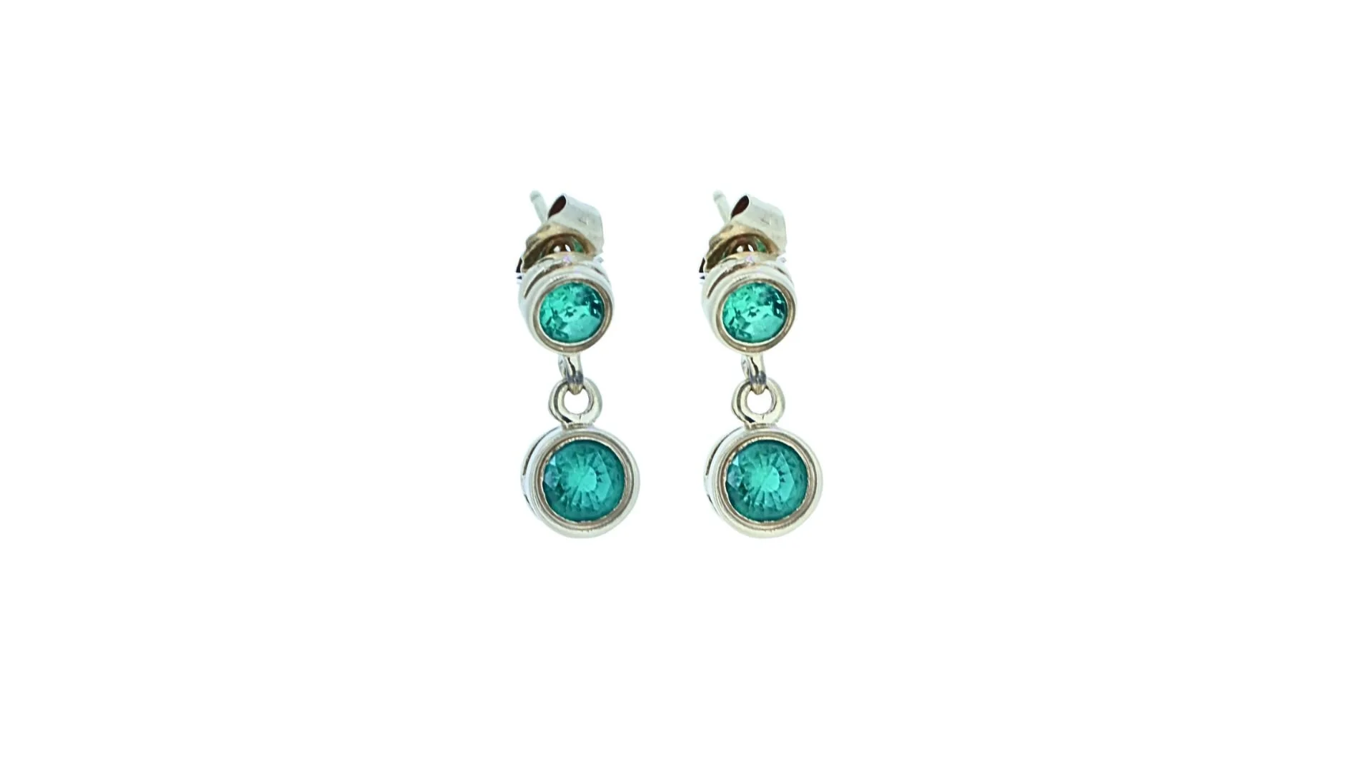 14ky Laboratory-Grown, Emerald Drop Earrings