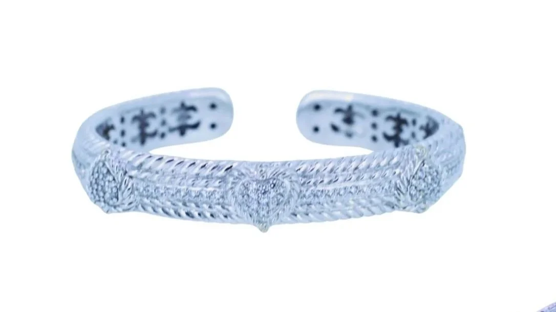 Judith Ripka Sterling Silver and Cubic Zirconia Kick-Cuff Bracelet