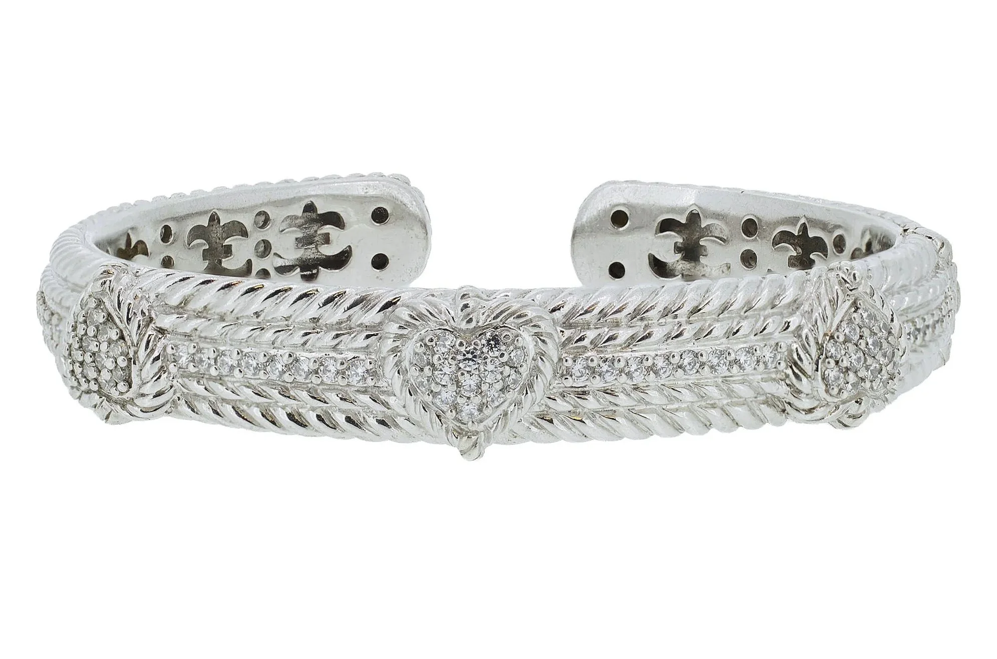 Judith Ripka Sterling Silver and Cubic Zirconia Kick-Cuff Bracelet