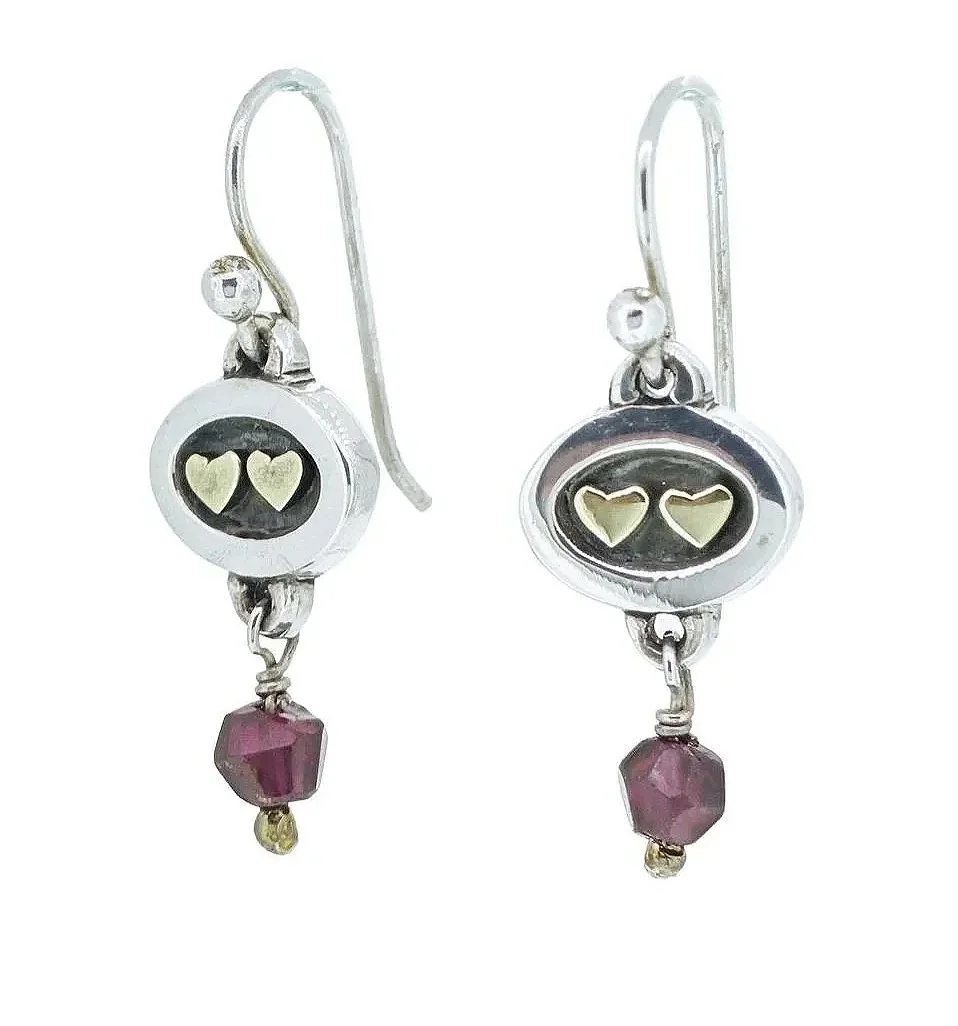 Far Fetched Sterling Silver and Garnet Drop Earrings