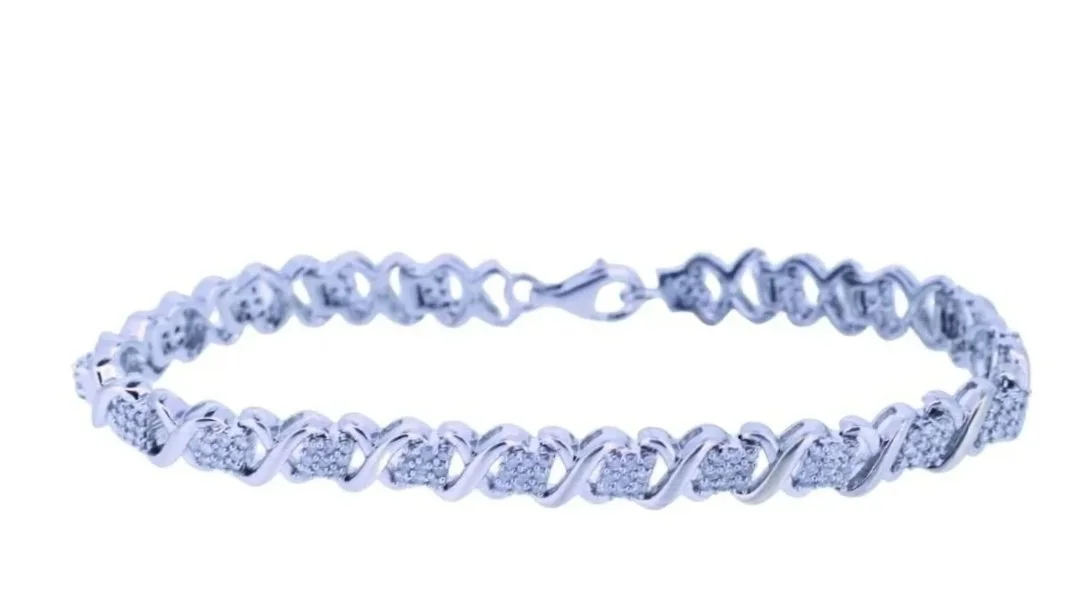 Sterling Silver Tennis Bracelet with Cubic Zirconia