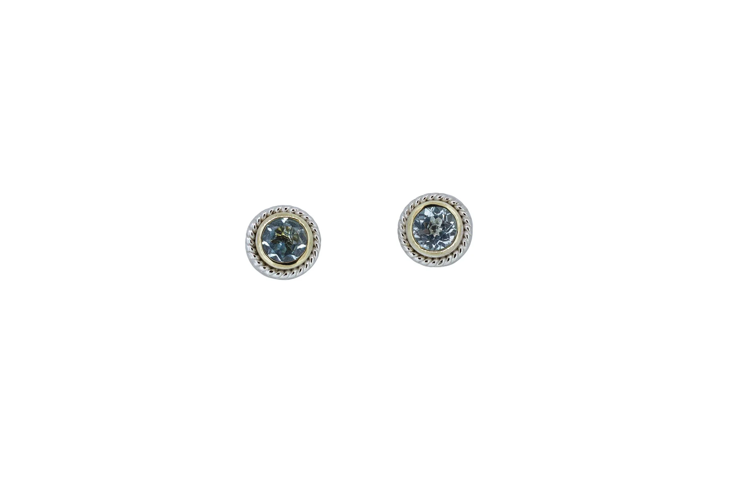 Sterling Silver and Blue Topaz Stud Earrings