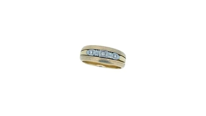 14K/18K Yellow and White Gold Ring with Diamonds DECO