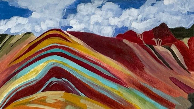 "Rainbow Mountain" | 7"x4" | Gouache on Paper