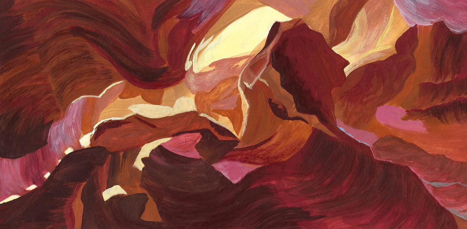 "Antelope Canyon i" | 9"x5.5" | Gouache on Paper