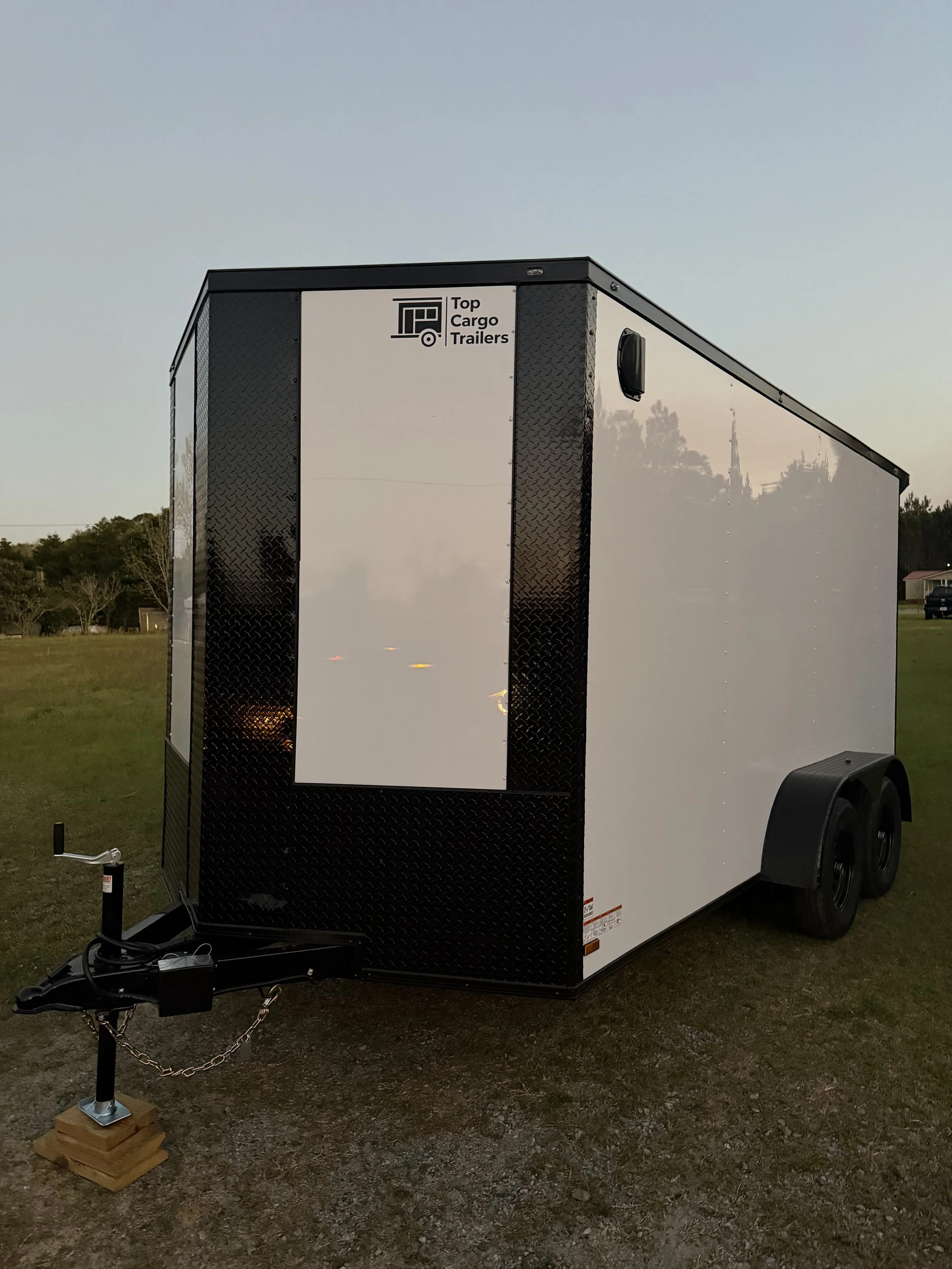 2026 7x14 TA White W/ Blackout Enclosed Trailer