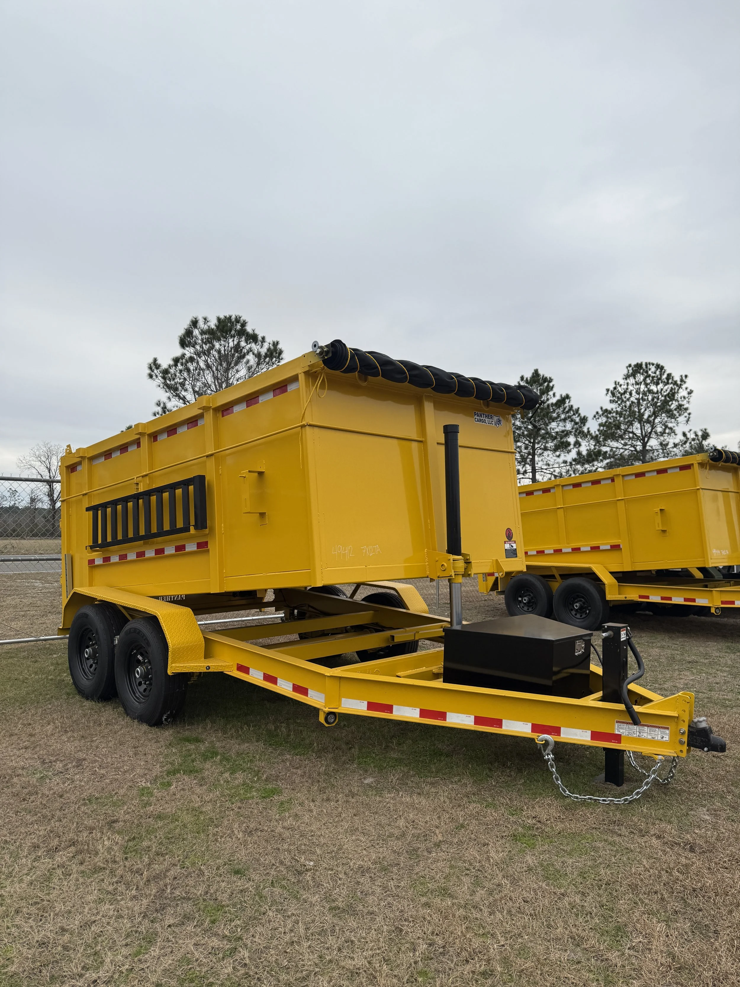 7x12 Tandem Axle Yellow Dump Trailer