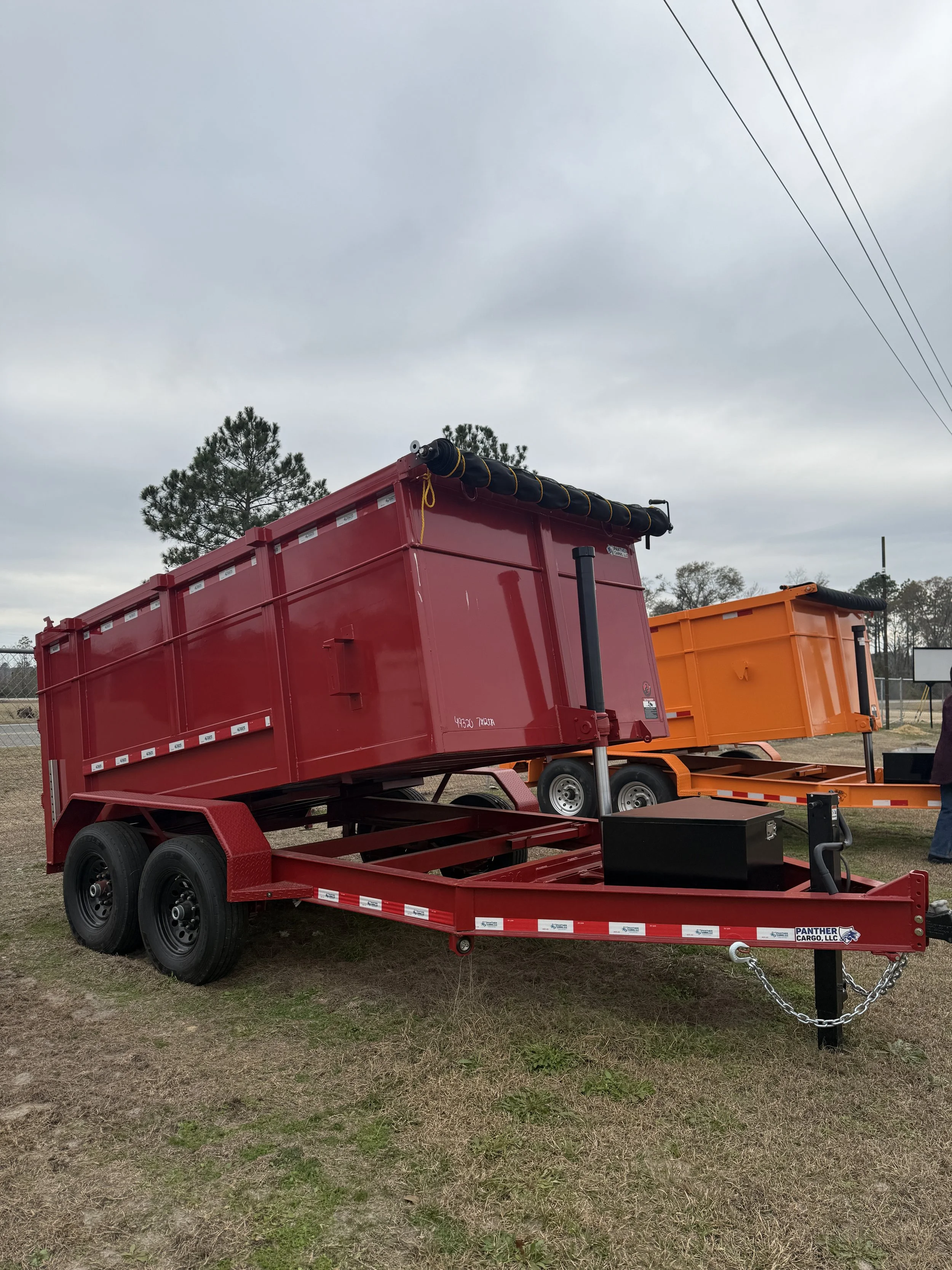 7x12 Tandem Axle Red Dump Trailer