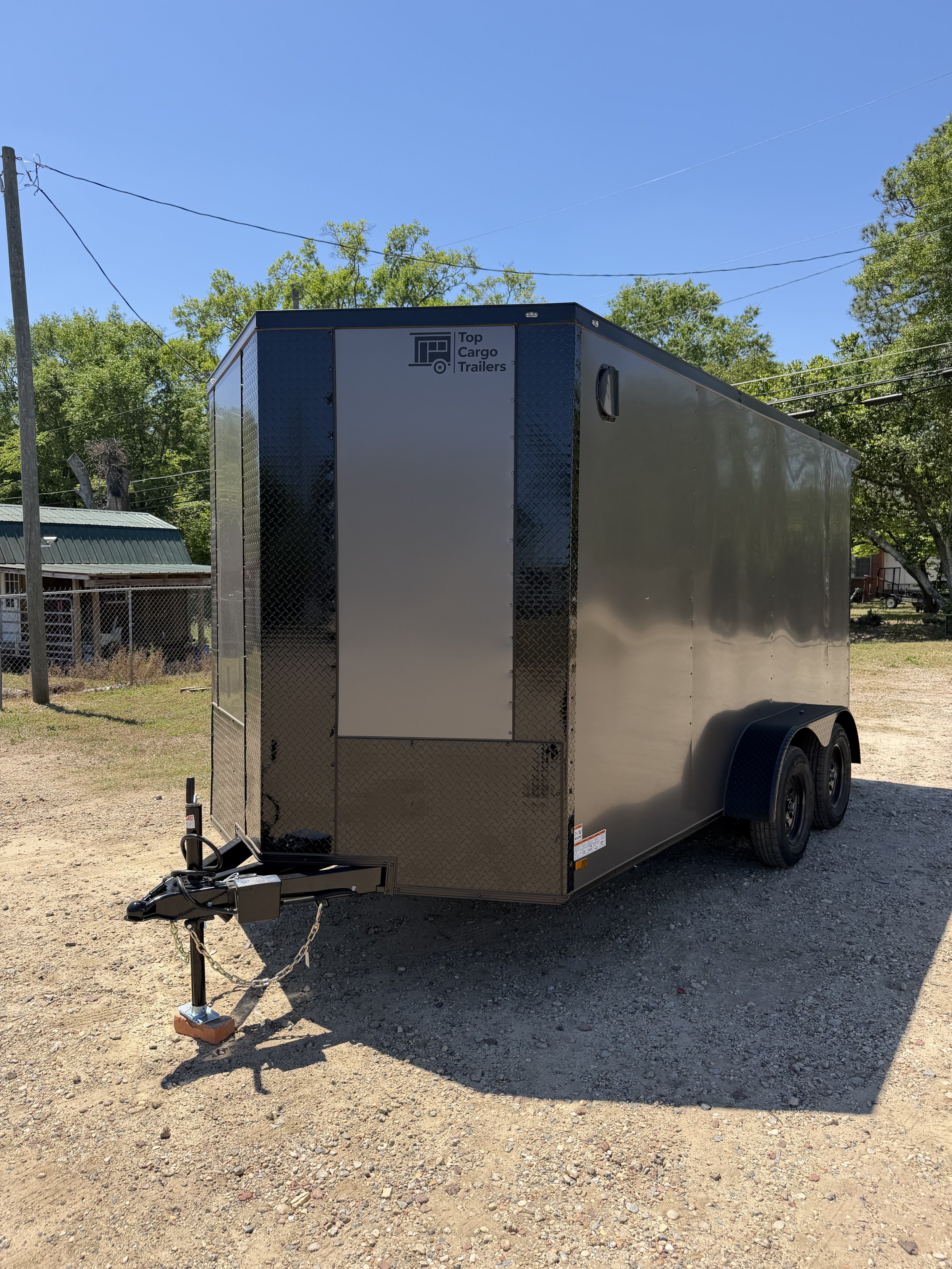 2026 7x14 TA Charcoal W/ Blackout Enclosed Trailer