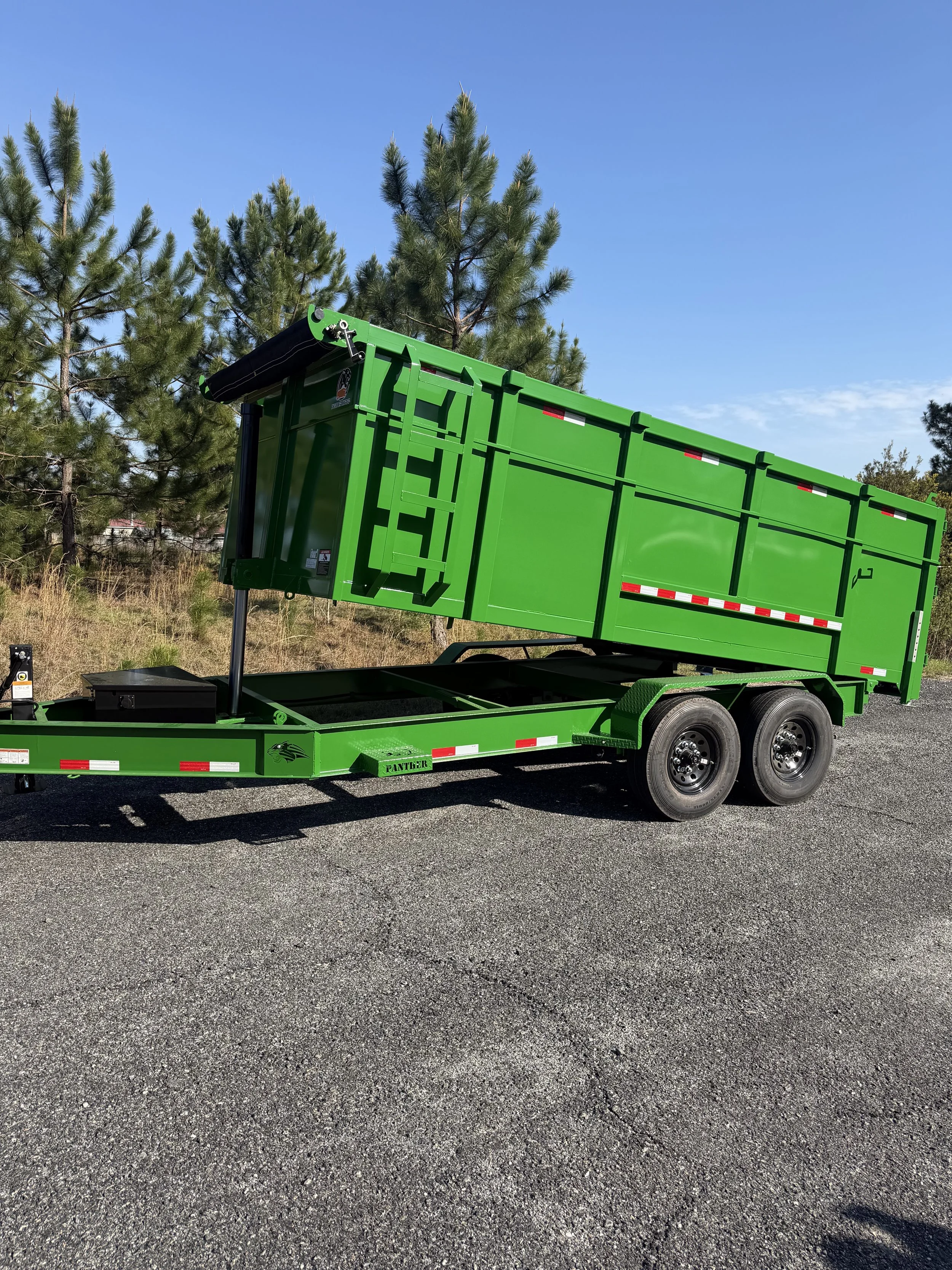 7x16 TA 16K John Deere Green Dump Trailer