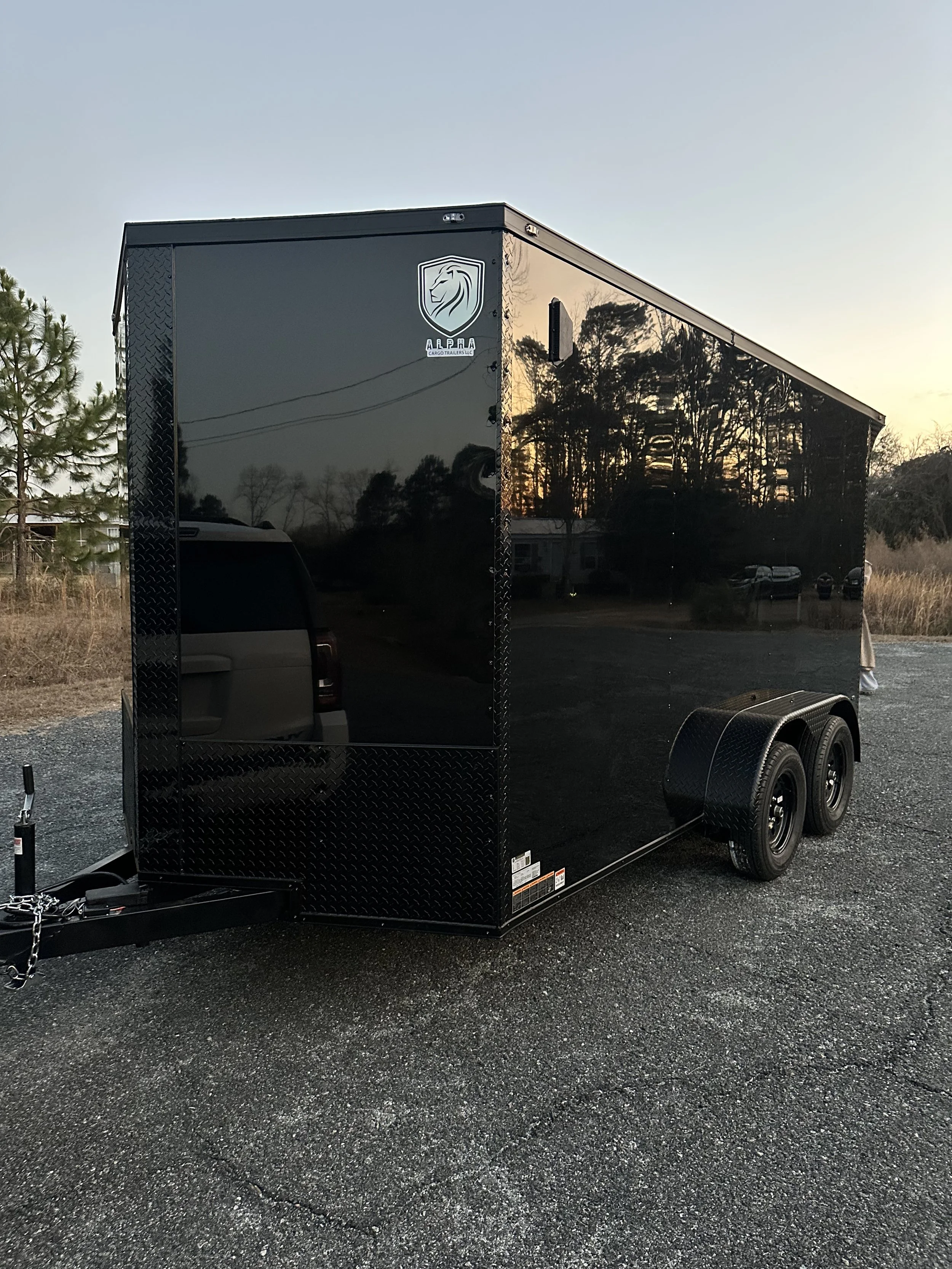 7x14 Tandem Axle Black Enclosed Trailer