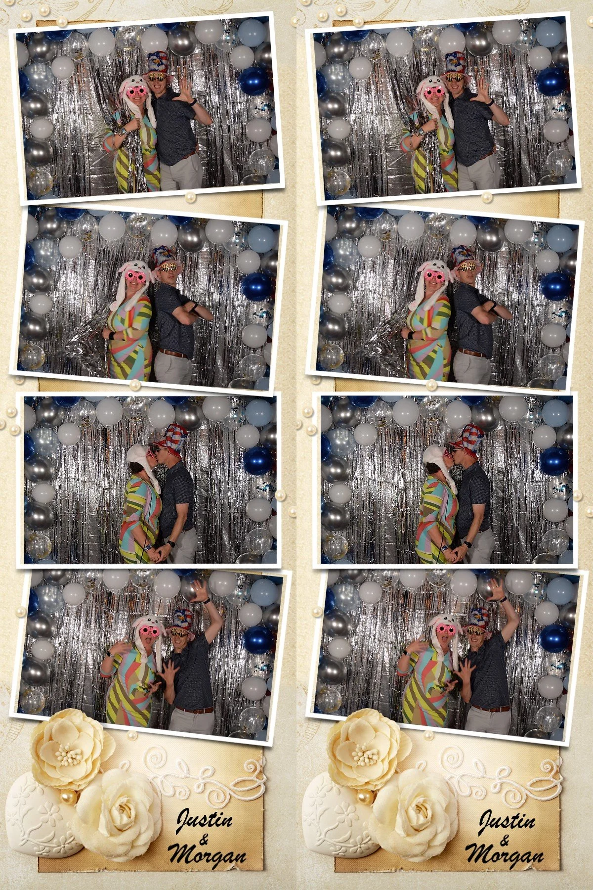 People in front of a photobooth backdrop.