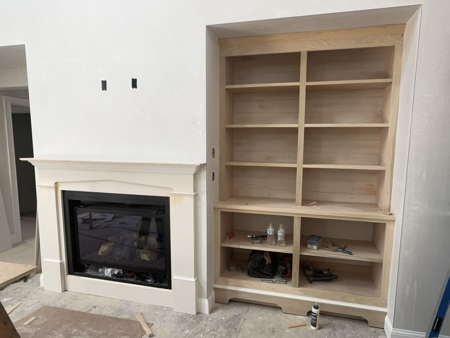 Fireplace Mantel + Built-In Cabinet - Marion