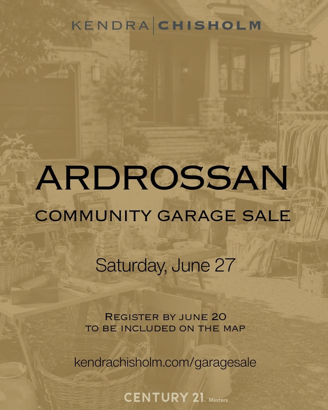 There is something timeless about a community garage sale.

Front doors open, driveways become gathering places, and well-loved pieces find their next home.

On Saturday, June 27, I&rsquo;m hosting the Ardrossan Community Garage Sale, bringing partic