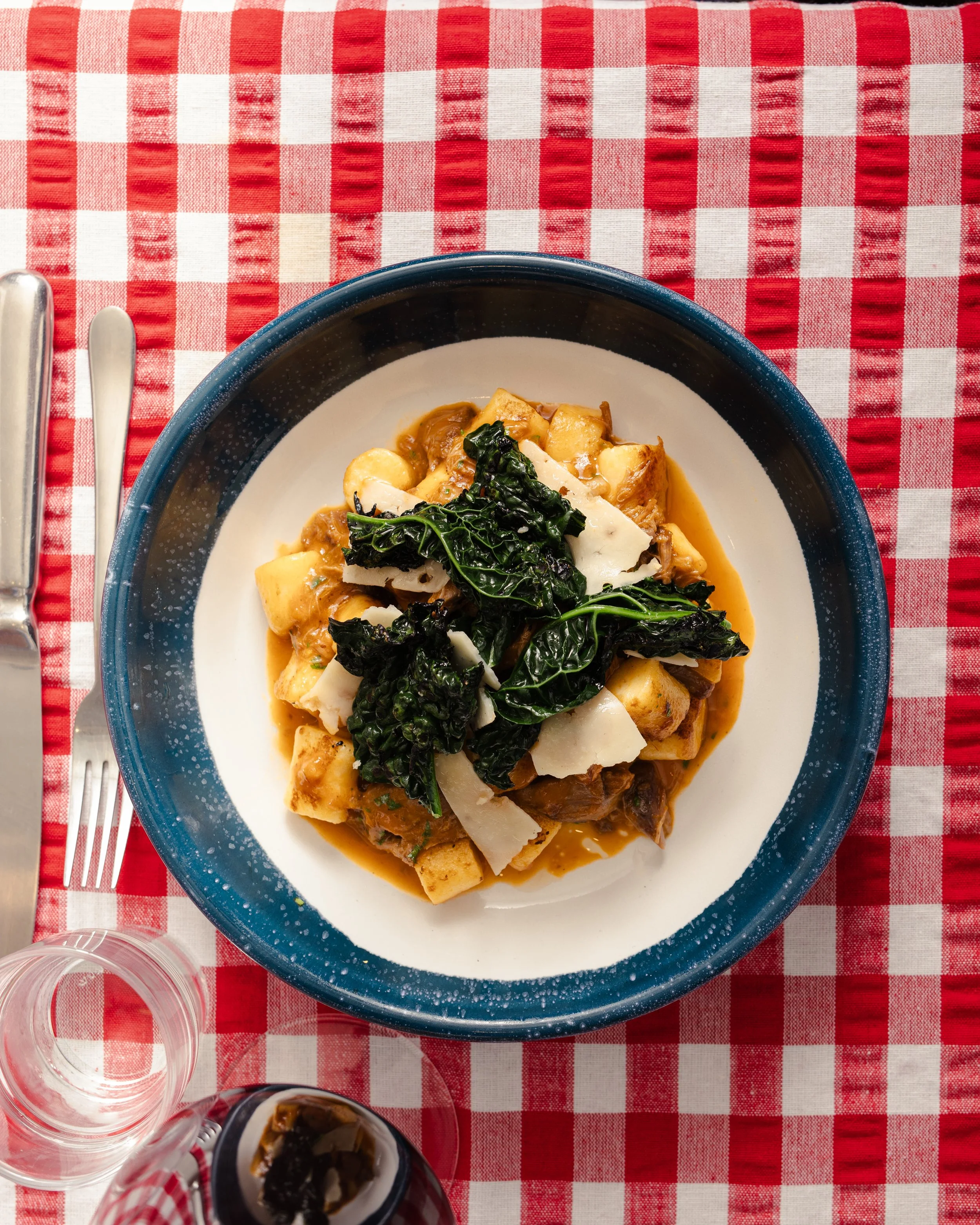 $30pp Handmade gnocchi with your choice of 3 sauces + a glass of wine included