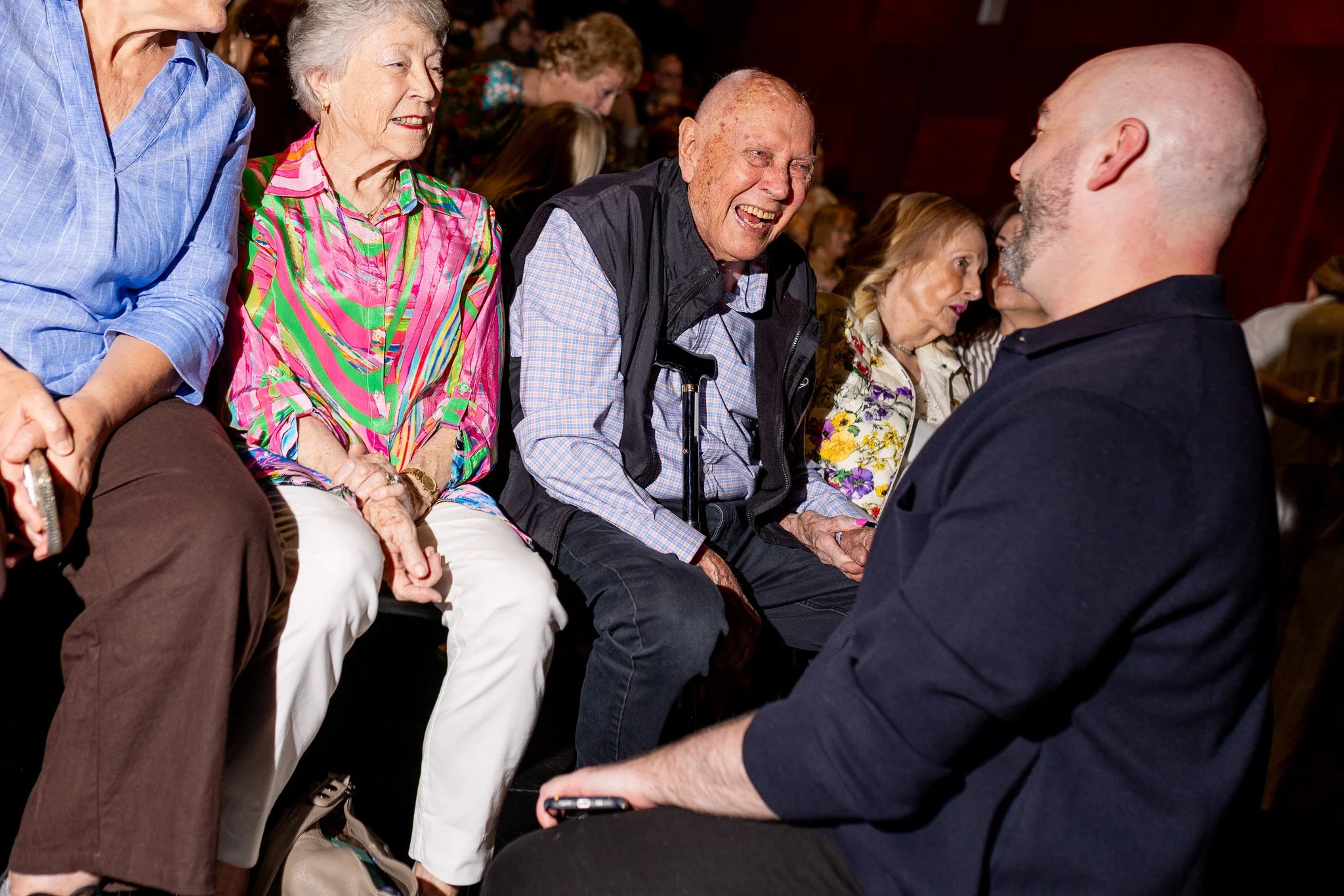 Paul Flavel shares a joke with the legendary Geoffrey Coles and Marg Coles.
