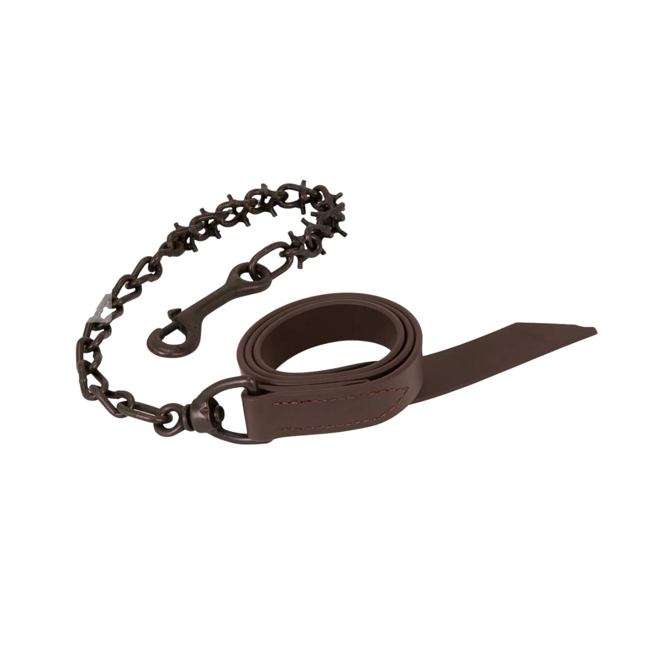 Pronged Lead Chain, Brown Lead/Oil Rubbed Chain