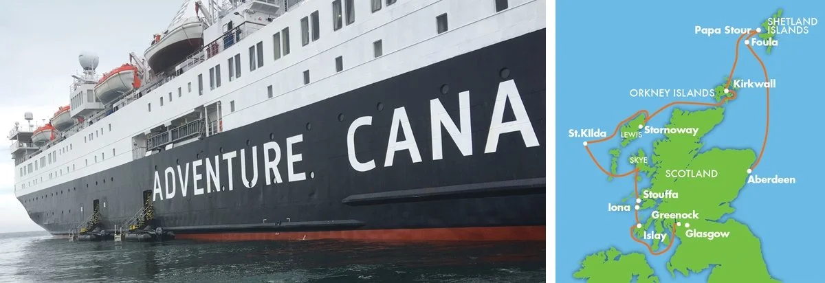 A map of all the stops on Scotland along the Ocean Express.