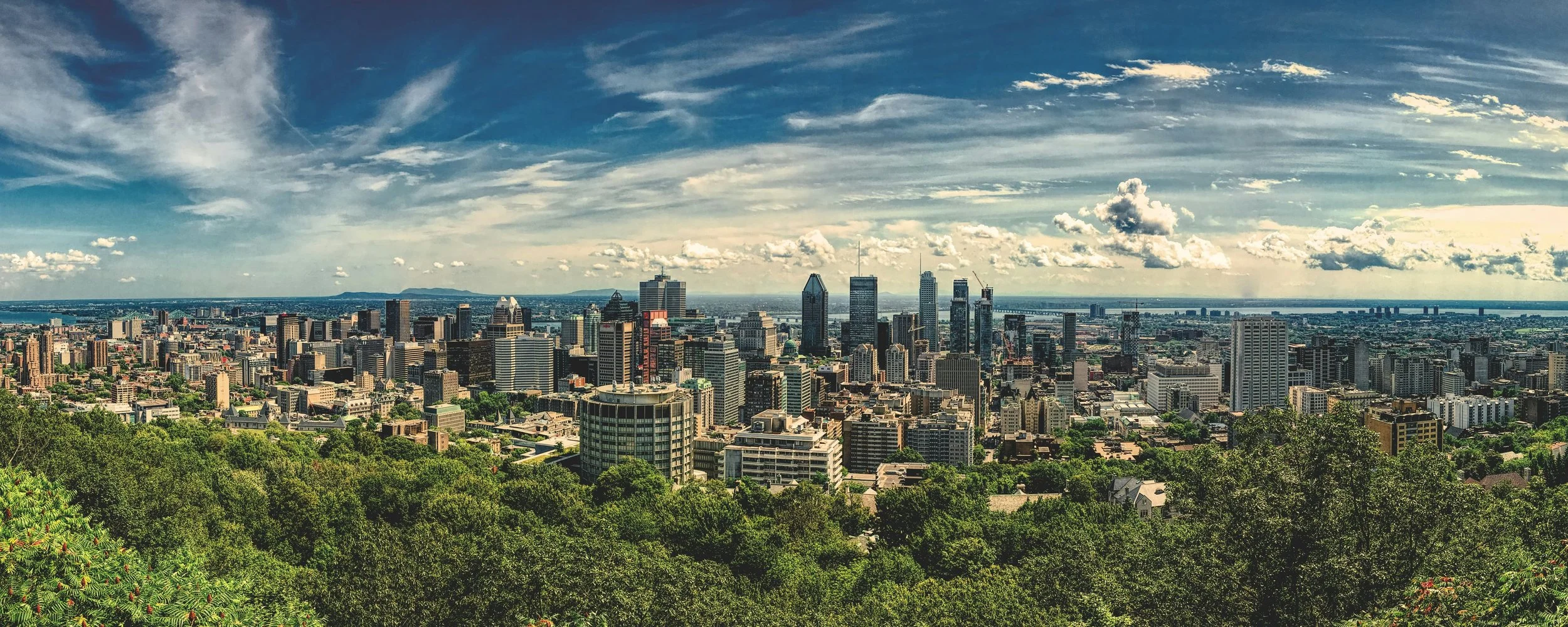 A panoramic view of Montreal from Mont Royal.