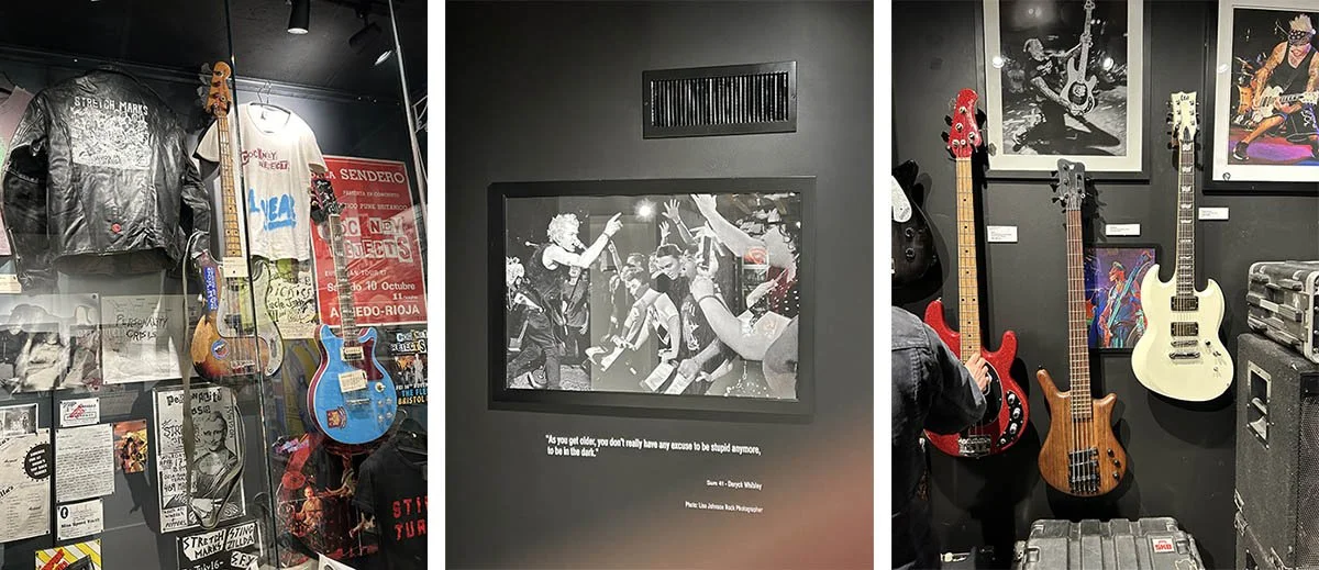 Memorabilia at the Las Vegas punk rock museum.