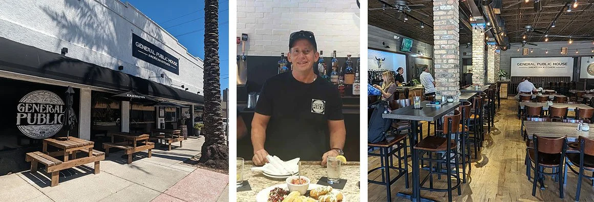 The General Public House on Canal Street is a farm-to-table gastro-pub that serves exceptional southern cuisine made with local Florida ingredients.