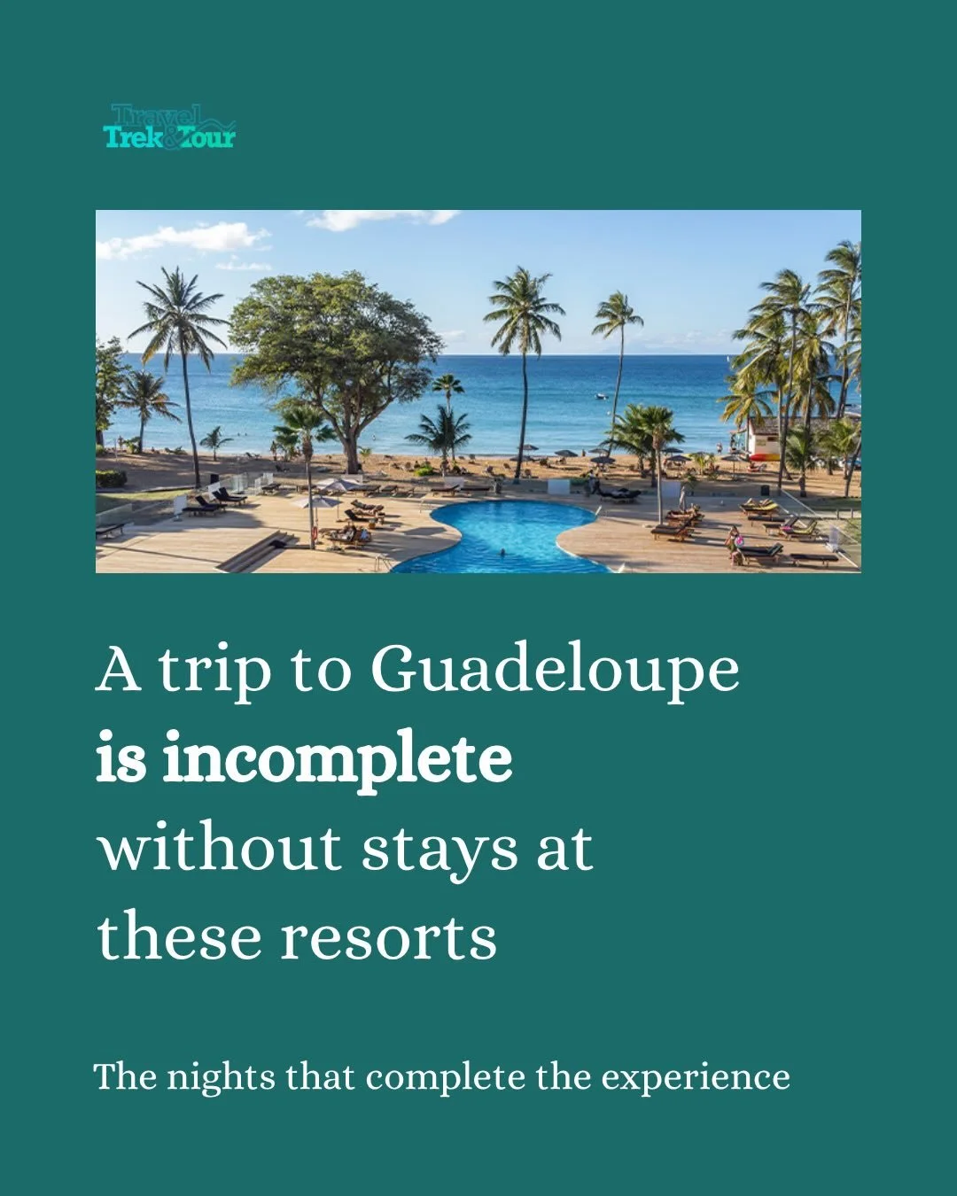 The resort you choose can make or break a trip.

 In Guadeloupe, you won&rsquo;t have to compromise. 🌿

Whether you&rsquo;re after adventure, a family getaway, or pure luxury, there&rsquo;s one here that was made for you. Swipe to find yours.

Full 