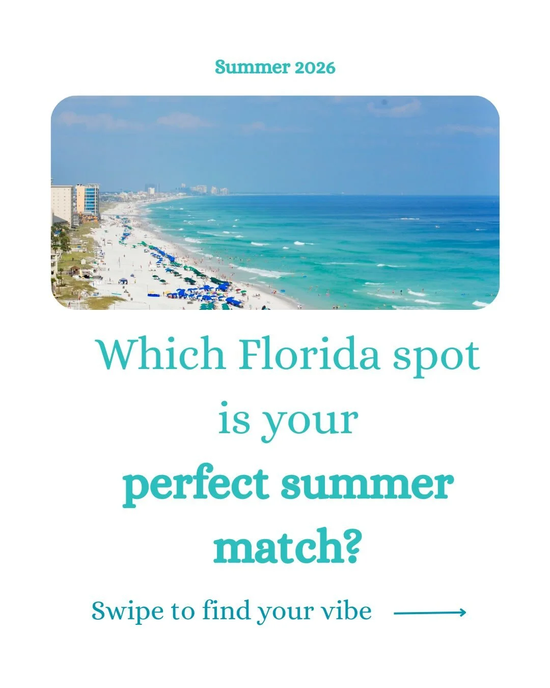 Summertime is here- which means it&rsquo;s time to plan your summer trip. ☀️

Florida has something for everyone, so we&rsquo;ve created this little guide to help you choose the right destination.

Which one are you most excited about? Let us know be