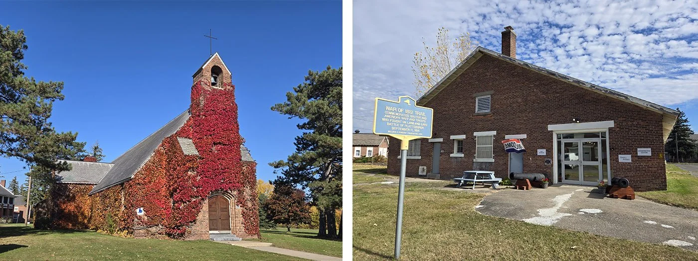 The chapel and museum at the Plattsburgh Air Force base grounds.