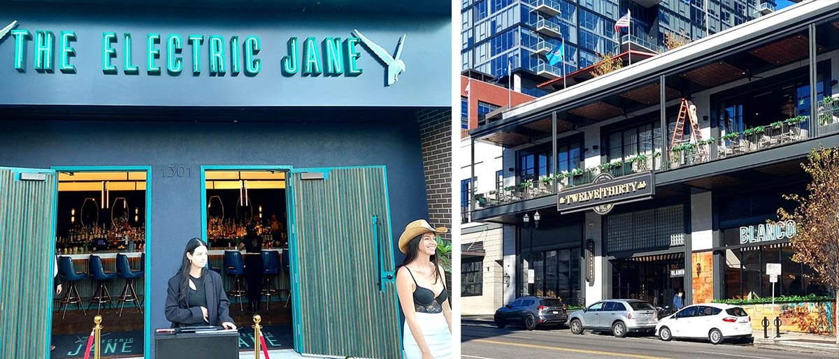 The iconic Electric Jane and The Twelve Thirty as seen from the streets of Nashville.