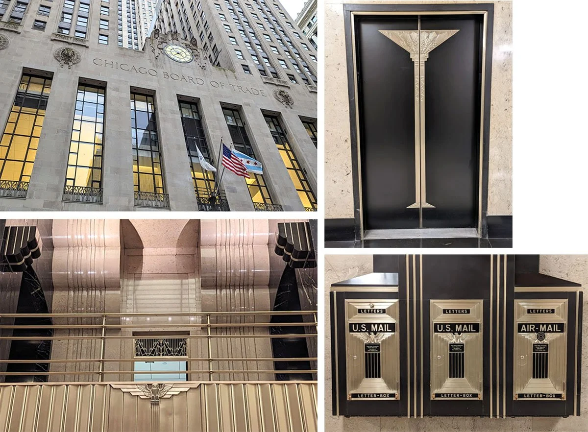 Chicago's iconic Board of Trade and it's interior.