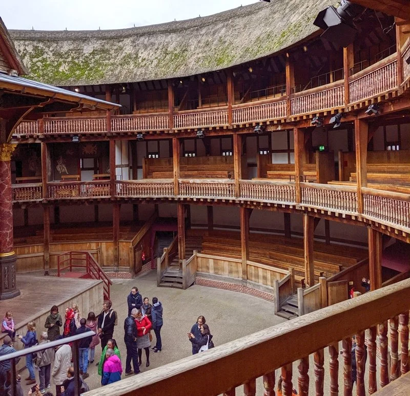 The wooded circle of Shakespeare's Globe Theatre.