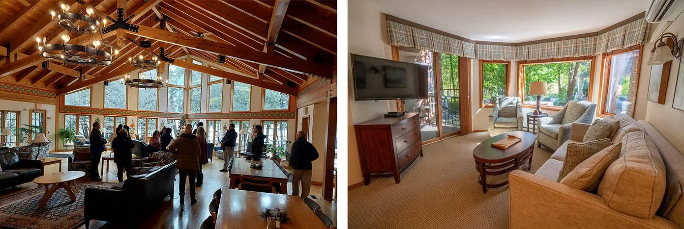 The inside of the Björklunden lodge.