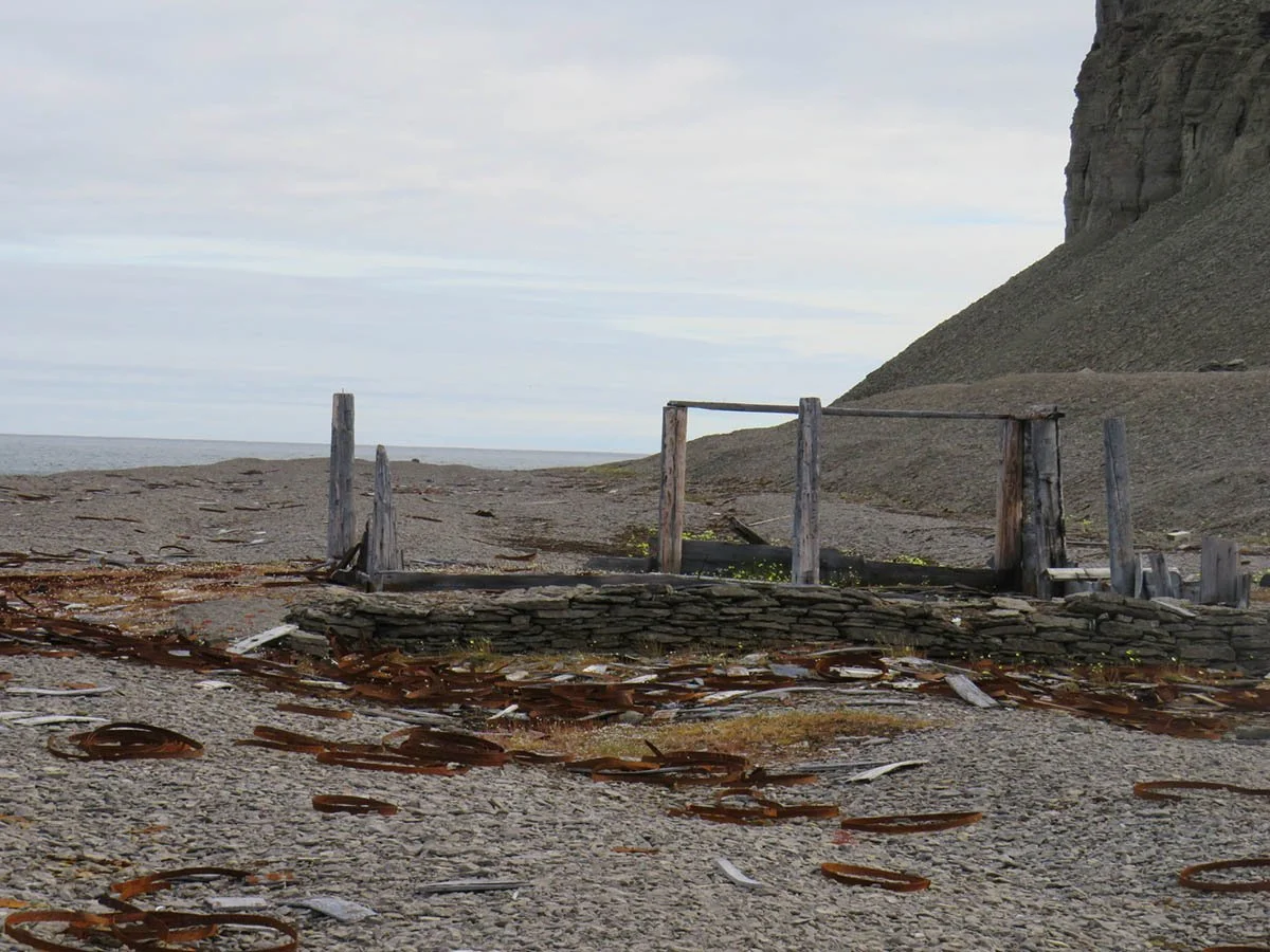 The tattered remains of the Northumberland House on Beechey Island.
