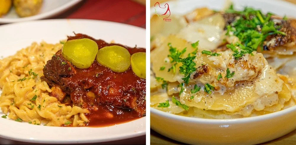 Potatoes and BBQ from Flattie's Flame Grill.