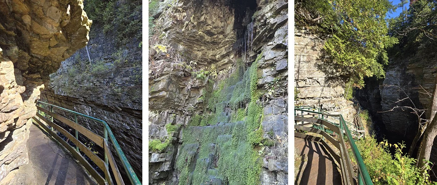 The fascinating rock structures at Ausable Chasm, perfect four outdoor activities in Plattsburgh.