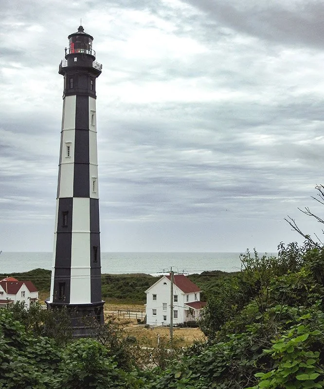 A view of Cape Henry Lighthouse in Virginia Beach.