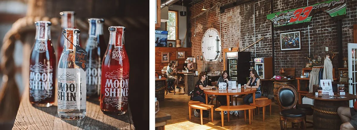 White and red moonshine from Copper Barrel Distillery.