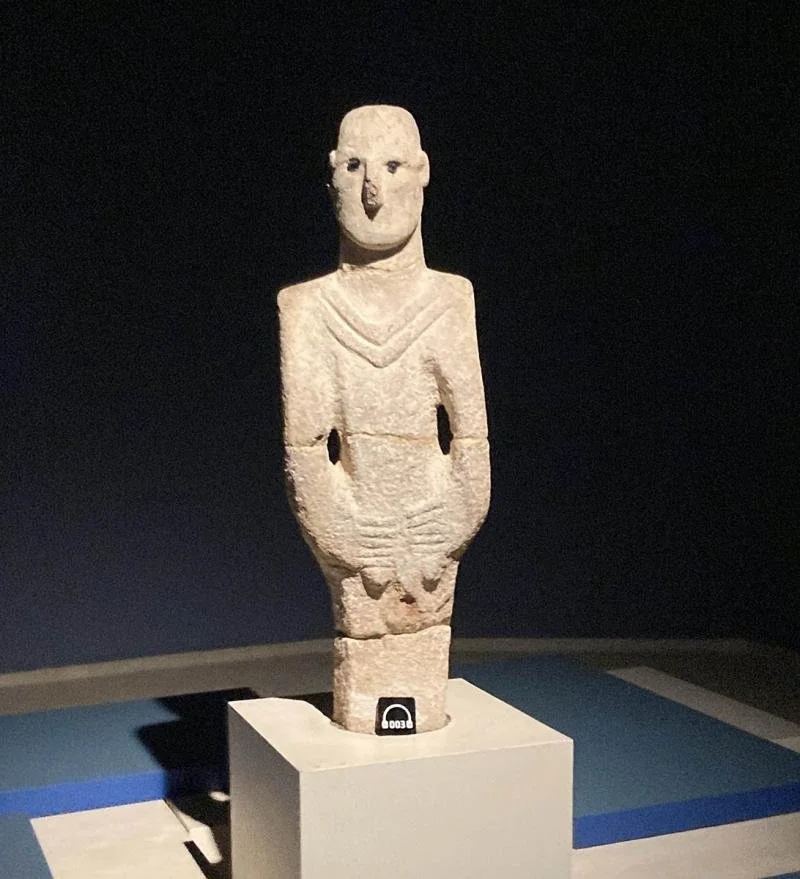 The Urfa Man stands at the Şalinurfa Archaeology Museum.