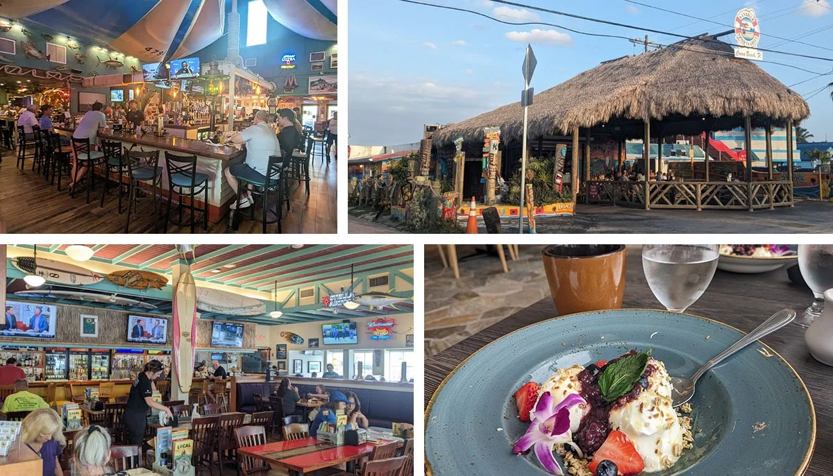 Cocoa Beach Fish Camp Grill, The Sandbar Sports Grill, Long Doggers, and breakfast at the Hilton Garden Inn Cocoa Beach Oceanfront.