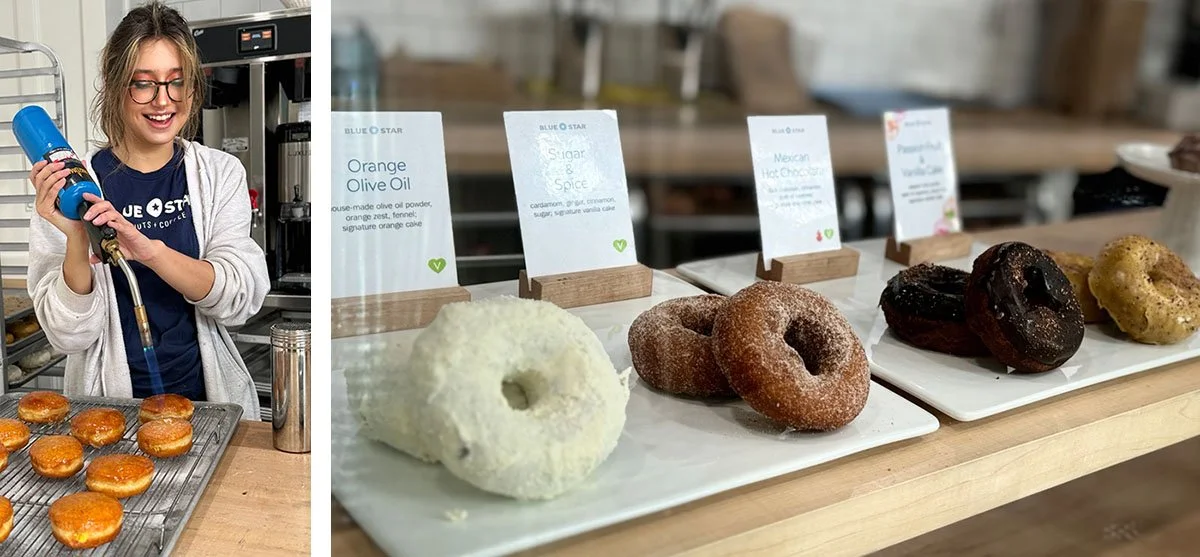 Another delicious Portland food spot: Blue Star Donuts.
